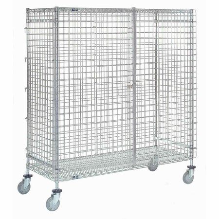 GLOBAL INDUSTRIAL Nexel Wire Shelf Security Truck, Poly-Z-Brite, 24W x 48L x 69H, Polyurethane, 4 Swivel Casters B2256716